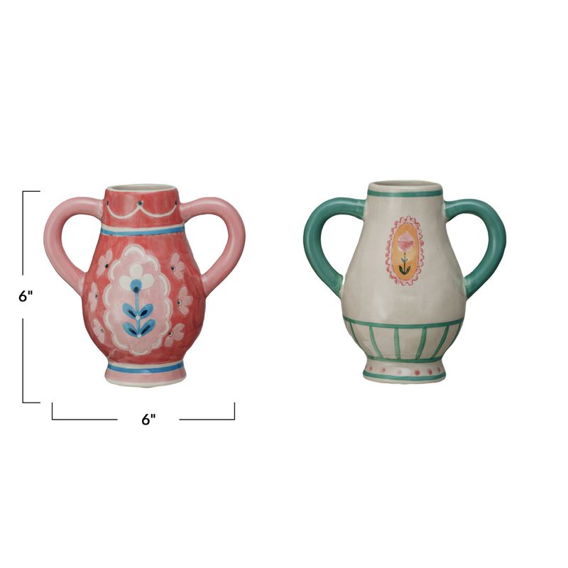 CCO Pink 2 Handle Vase 6x6