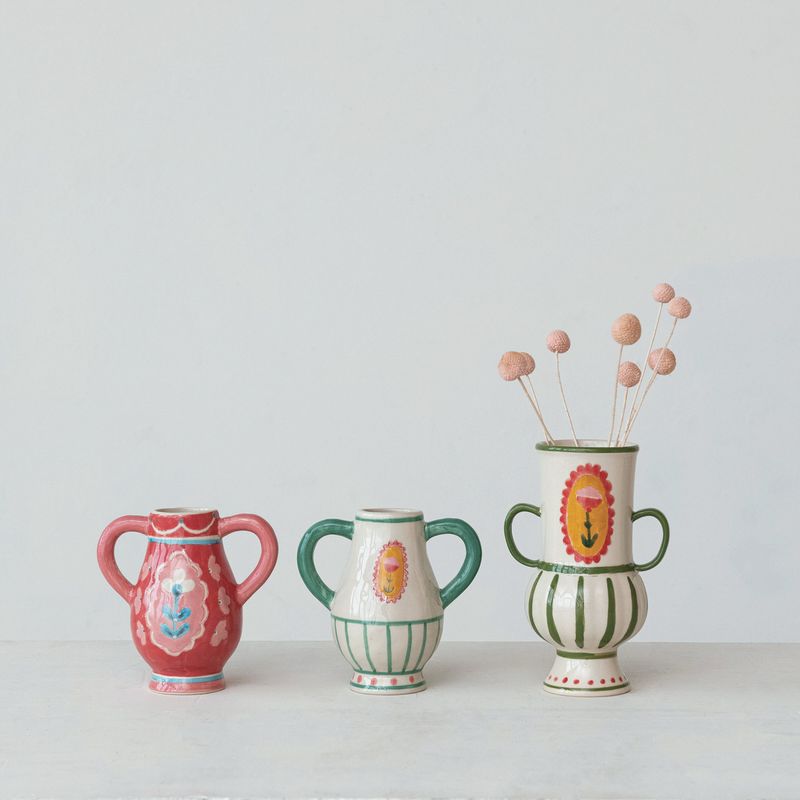 CCO Pink 2 Handle Vase 6x6