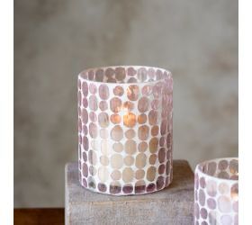 PDG 5” lt pink mosaic jar