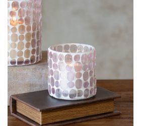 PDG 3.15” Lt pink mosaic jar