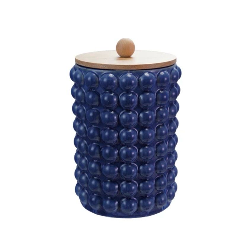 CCO 6.75&quot; Blue Raised Dot Canister w/lid