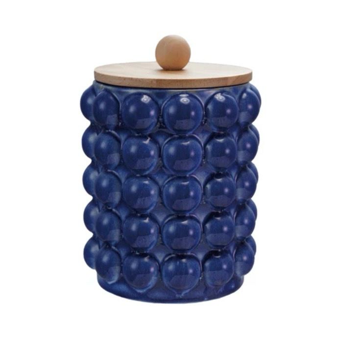CCO 5.75&quot; Blue Raised Dot Canister w/lid