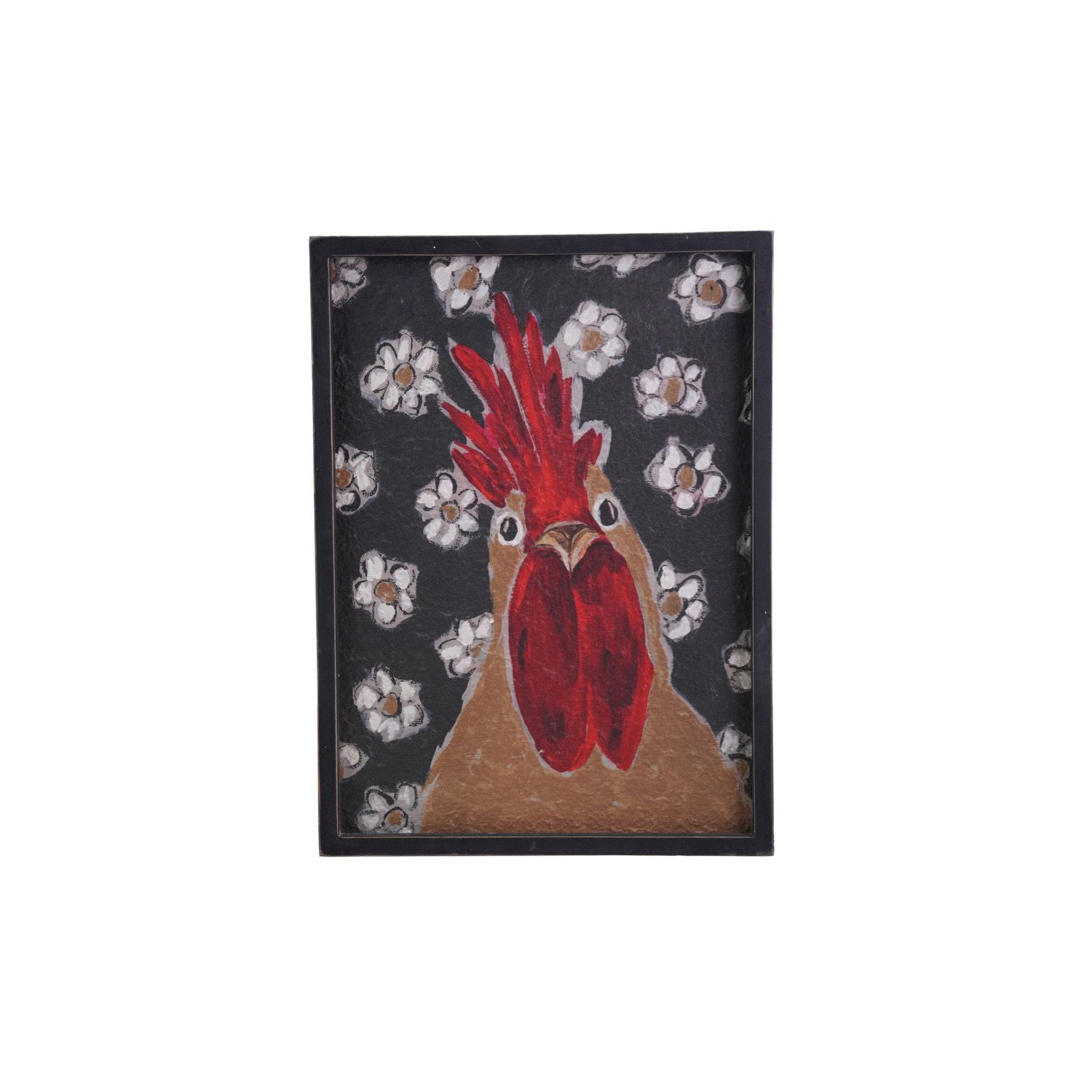 CCO 19x14 Hen &amp; Flowers Framed Wall Decor