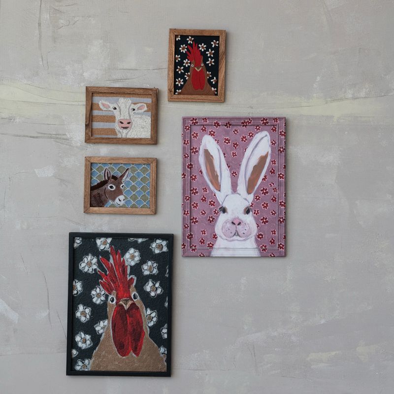 CCO 19x14 Hen &amp; Flowers Framed Wall Decor