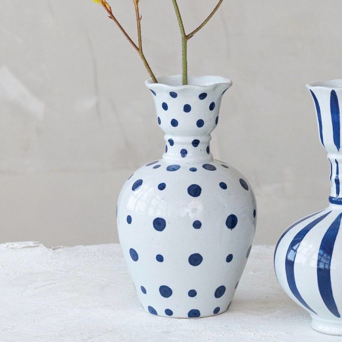 CCO 9&quot; Blue Dot Vase