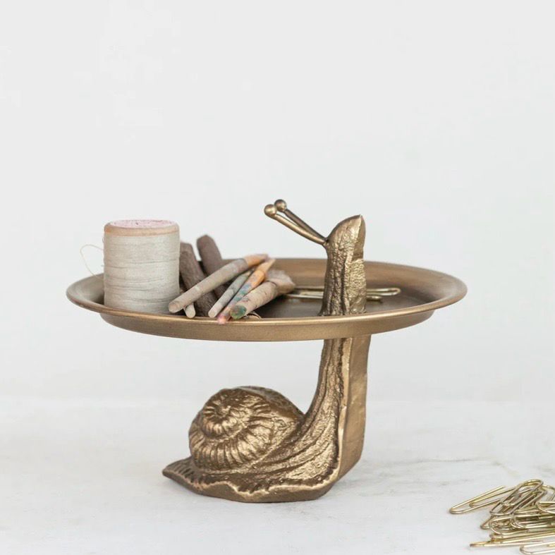 CCO Gold Snail Decorative Tray 7.25x5.5