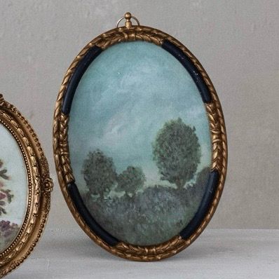 CCO 8&quot; Oval Gold Framed Trees