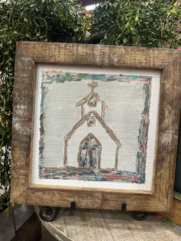 SCM 12x12 Colorful Framed Church