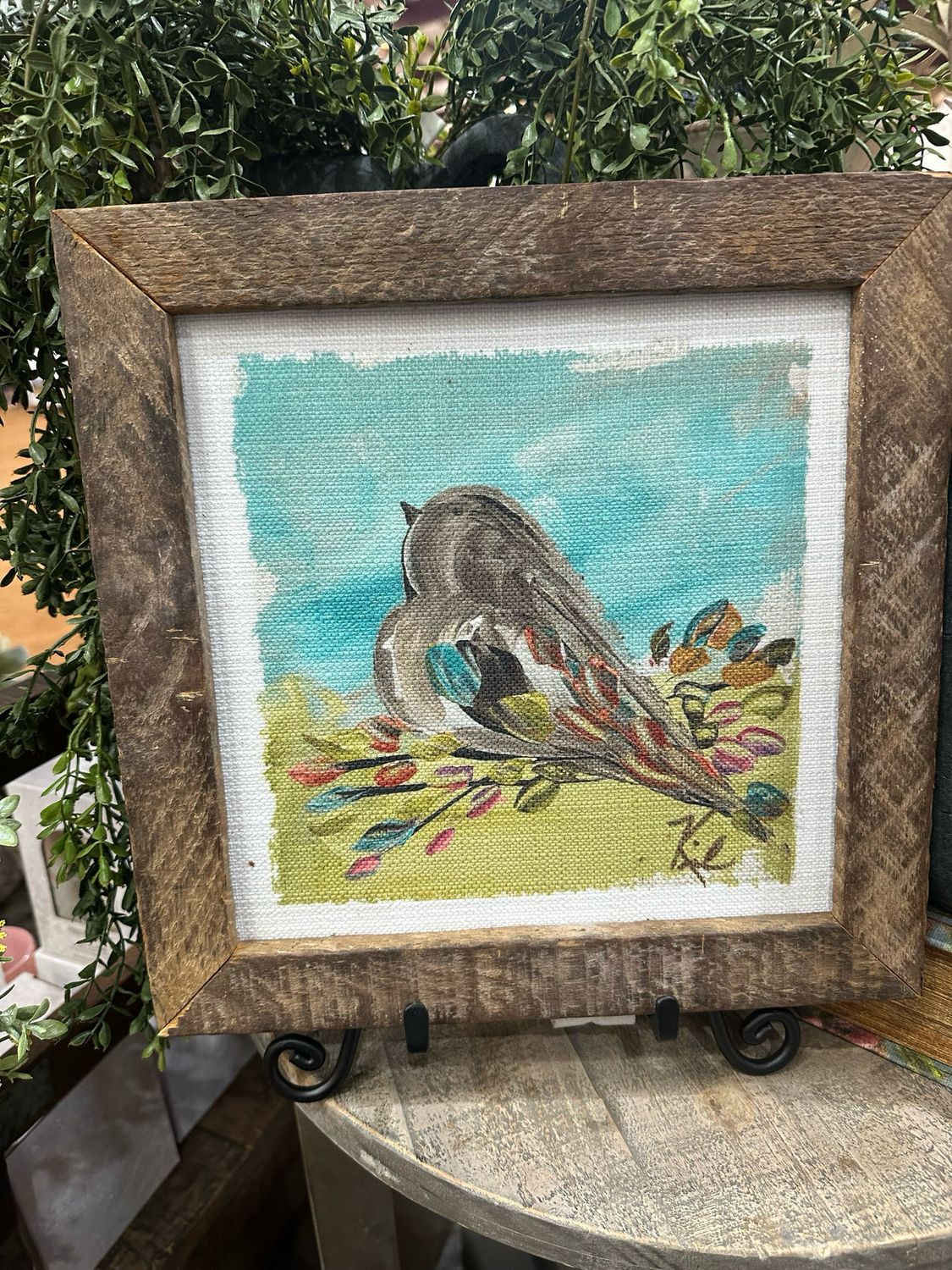 SCM 12x12 Green N Teal Bird