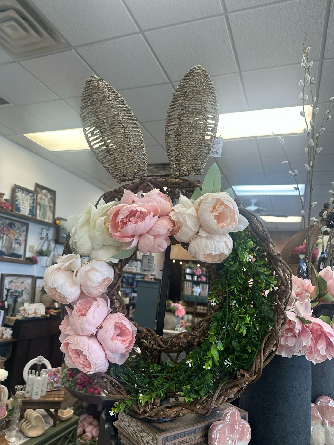 Raz 15&quot; Woven Bunny Ear Stake