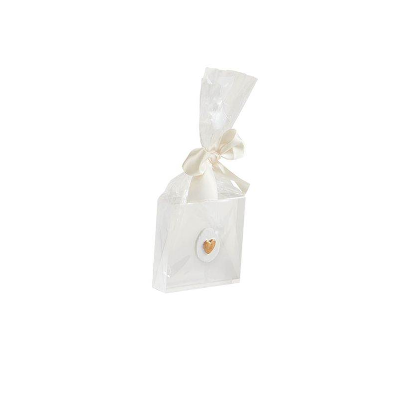 MP Clear Block 3x3 White/gold Heart