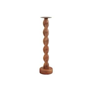 MP Md Twisted Wood Candlestick 17.25&quot;