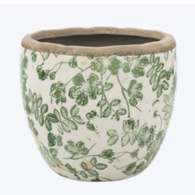 Yngs Green Ivy Ceramic Vintage Pot 7&quot;