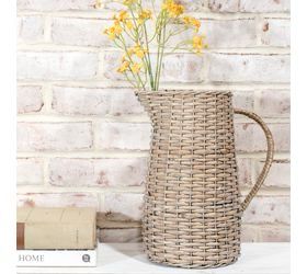 PDG 12” Wicker Pitcher Vase