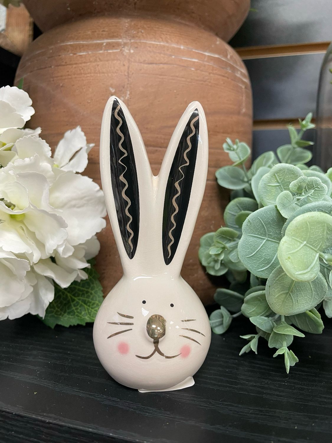 Ger 4.5&quot; Black Ear Bunny Head