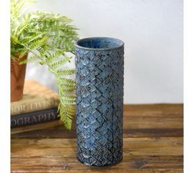 PDG 14” blue diamond vase 