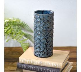 PDG 11.5” blue diamond vase 