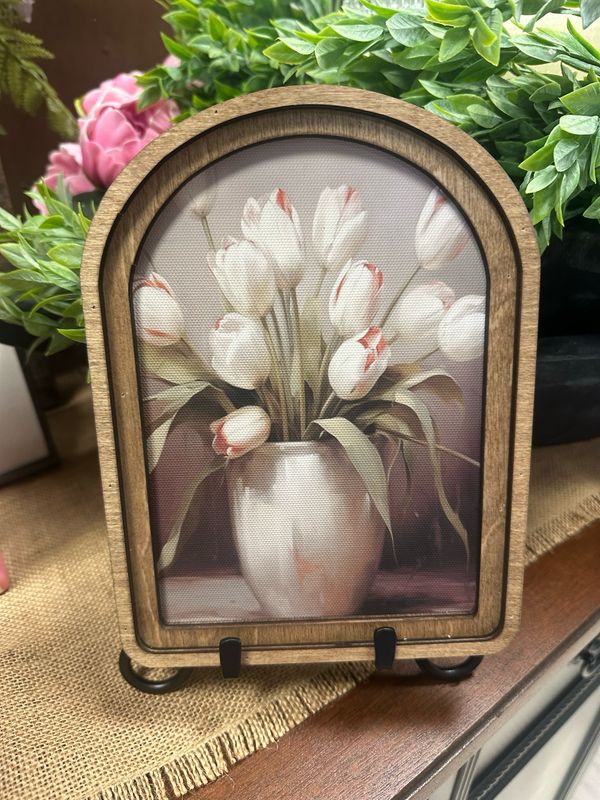 Red Tulips Arch Art 8"