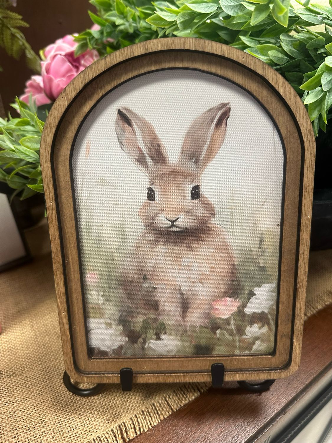Red Tan Bunny Arch Art 8&quot;
