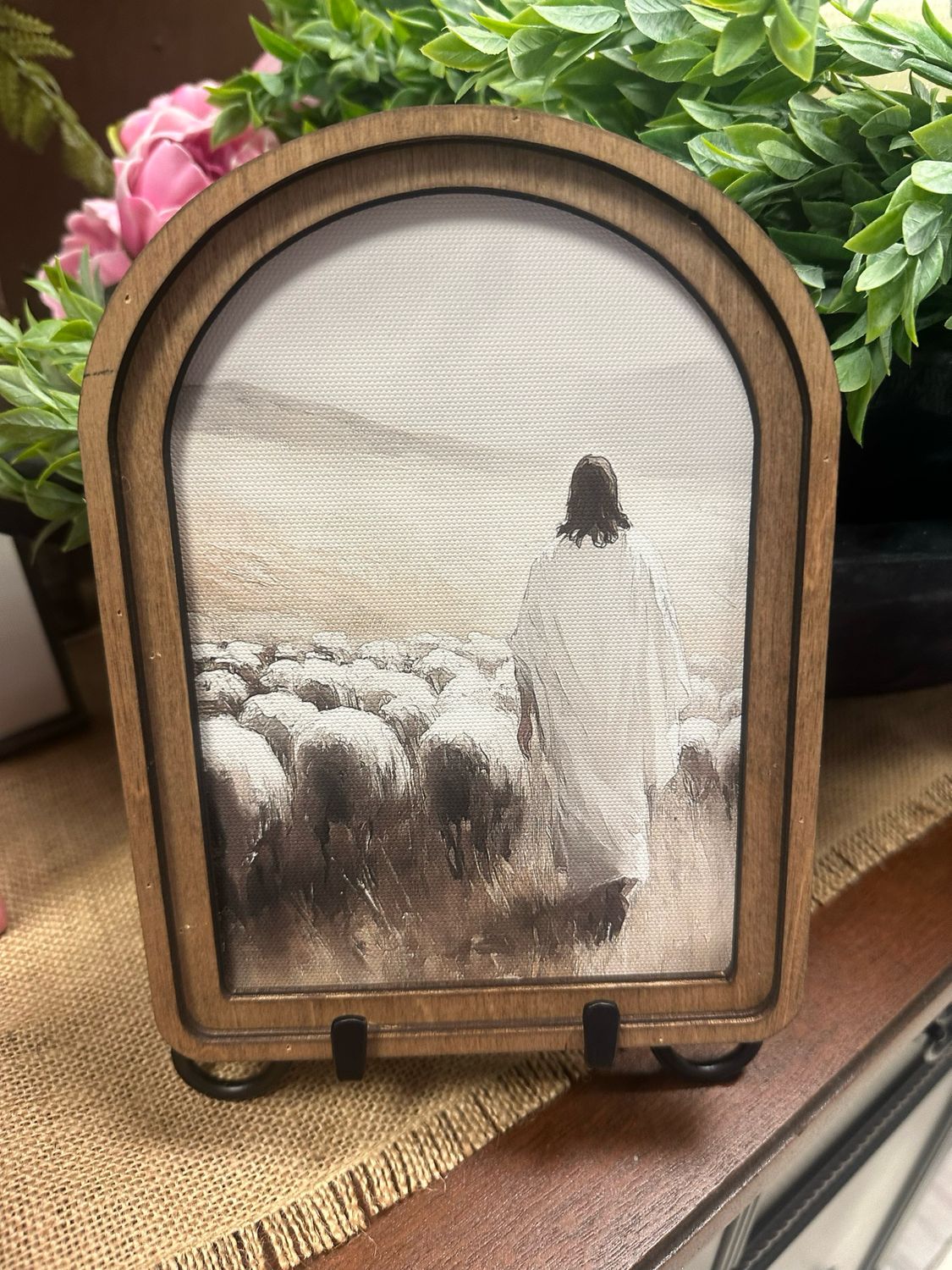 Red Arch Jesus W/ Lamb Art