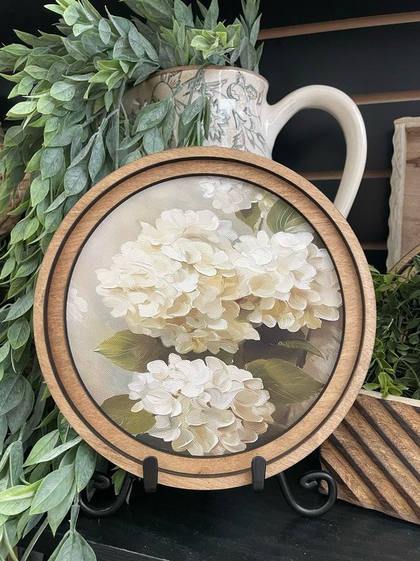 Red 8&quot; Round Hydrangea Art