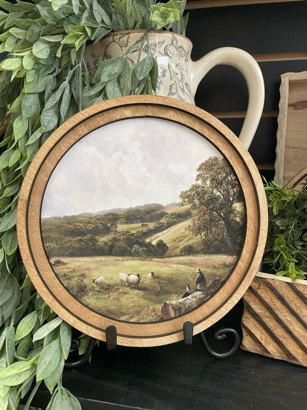 Red 8&quot; Round Sheep Art