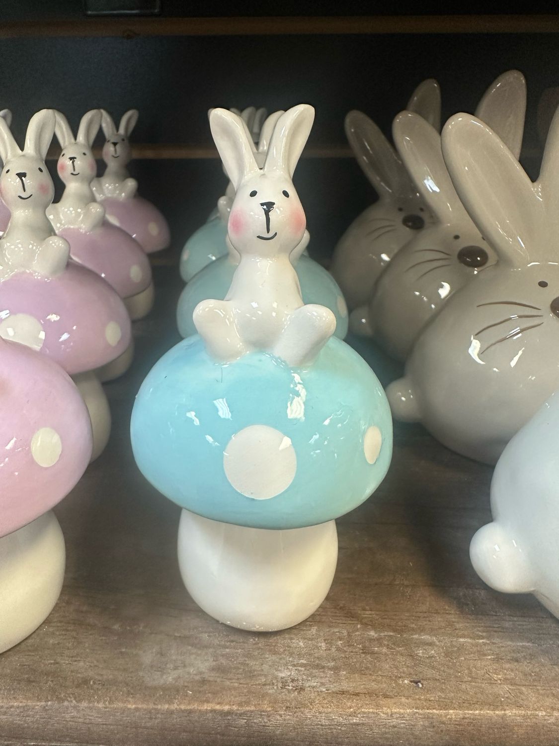 Ger Blue Mushroom w/bunny 4.8&quot;