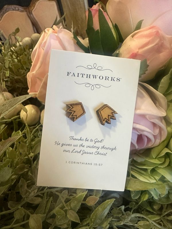 FW Crowns Wooden Earrings
