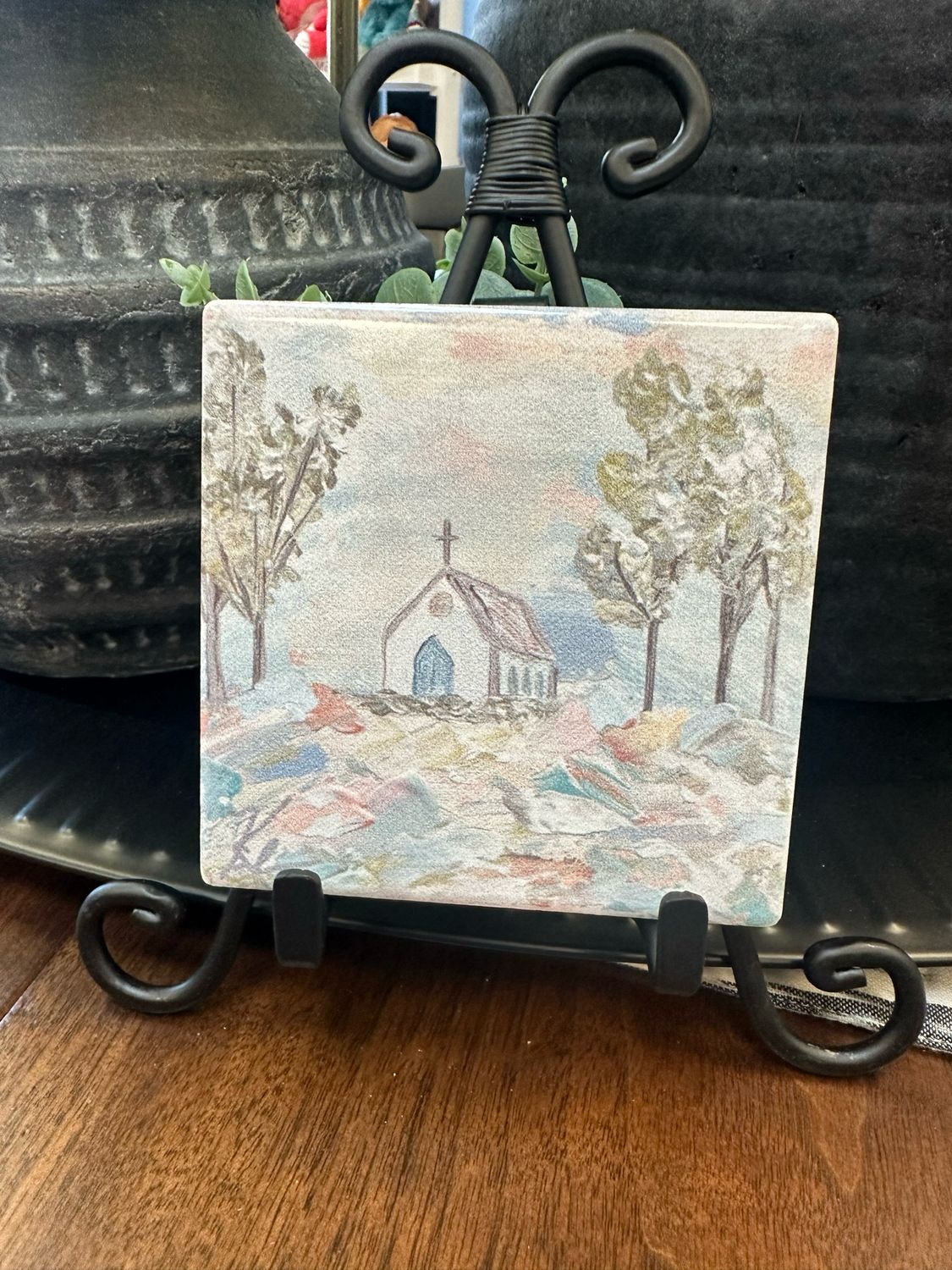 SCM 4x4 Coaster Pastel Grass Church