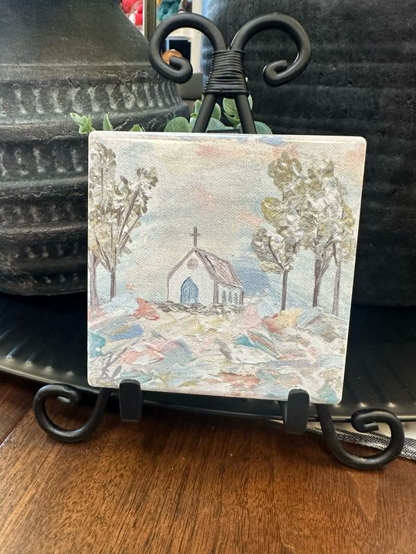 SCM 4x4 Coaster Pastel Grass Church