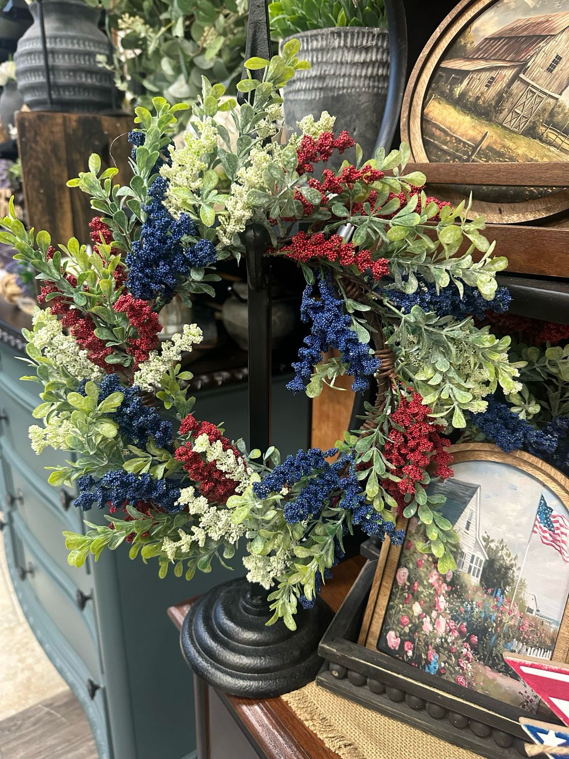 Imp 6.5/14 RWB Heather Wreath