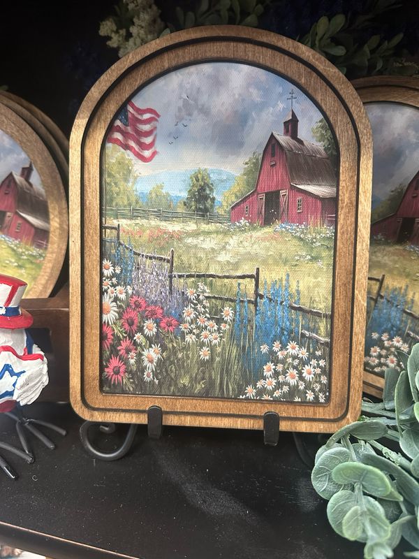 Red Arch Red Patriotic Farm 6x8