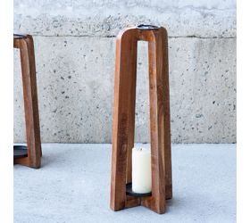 Pdg 25&quot; Wood Candle Lantern