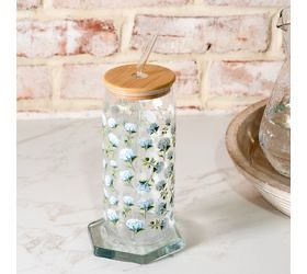 Pdg 25oz Hydrangea Glass w/straw