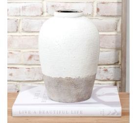 Pdg 11&quot; French White Vase