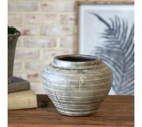 Odg 9.25" Ant. Charcoal Bouquet Vase