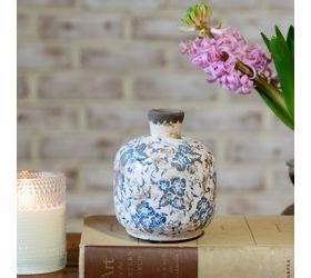 Pdg 5" Damask Print Vase