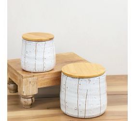 Pdg 5.5&quot; Wood Lidded Artisan Canister Lg