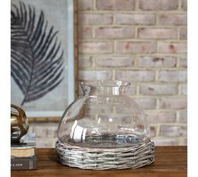 Pdg 8.3&quot; Glass Candle Jar Willow Base