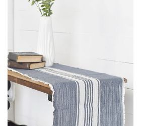 Pdg 72&quot; Stripe Table Runner Blue