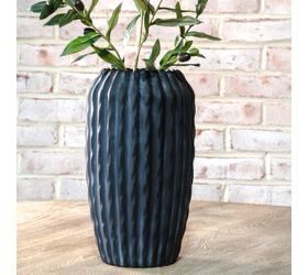 Pdg 11.8&quot; Black Line Vase