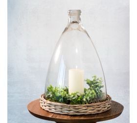 Pdg 17.7&quot; Glass Dome Willow Base