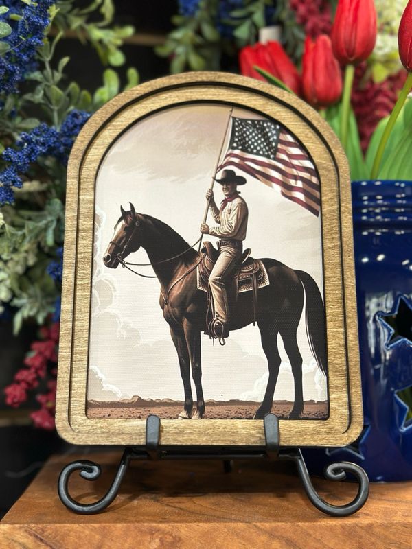 Red Arch Patriotic Cowboy