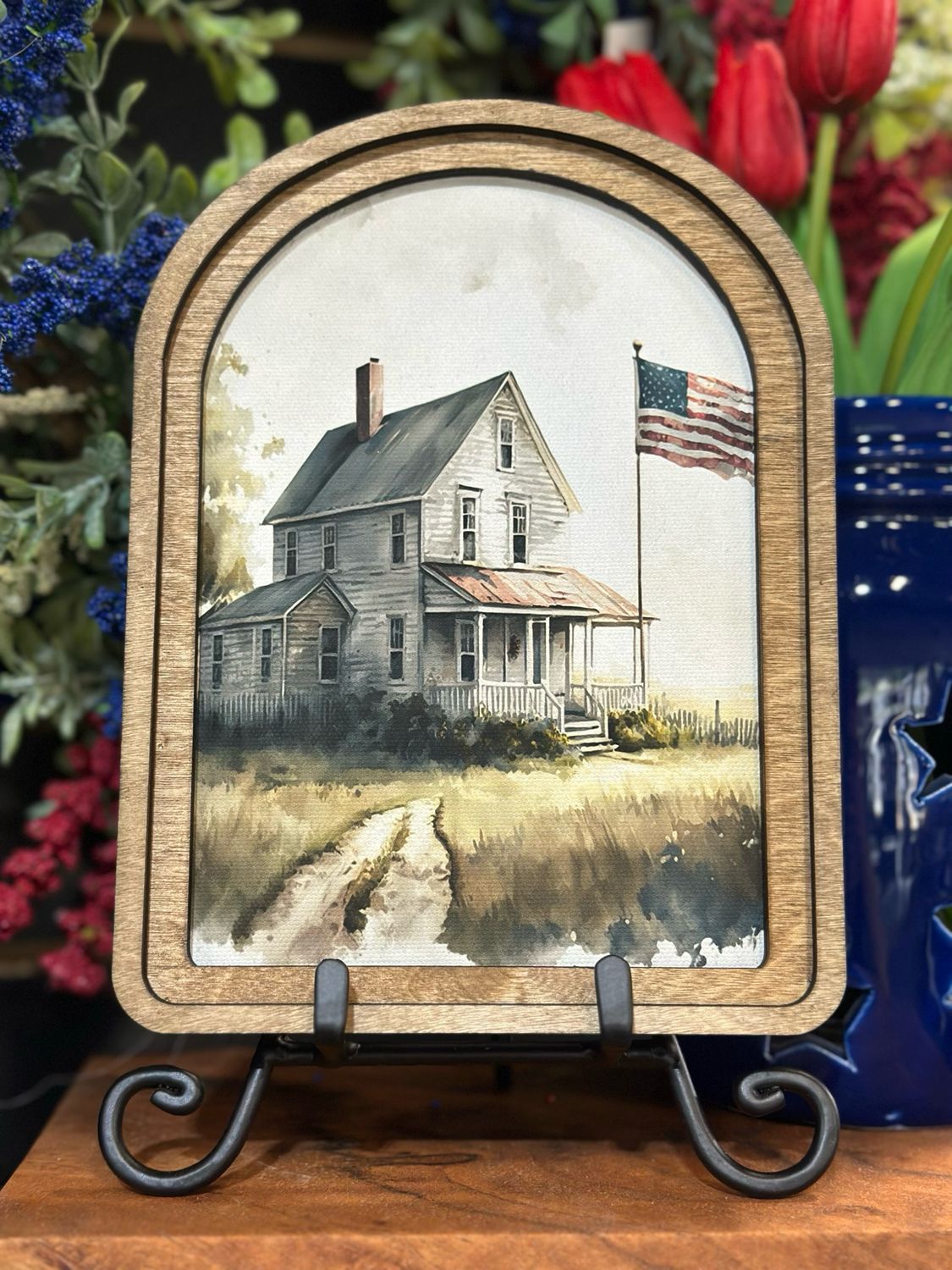Red 8&quot; Arch Farmhouse Flag