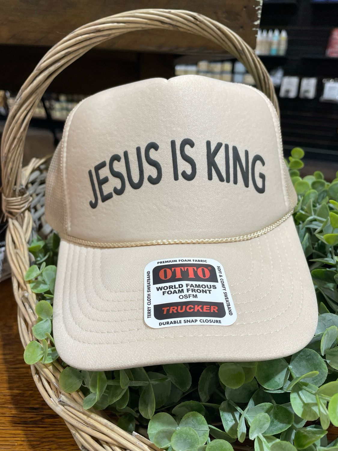 ALG Jesus Is King Trucker Hat Cream