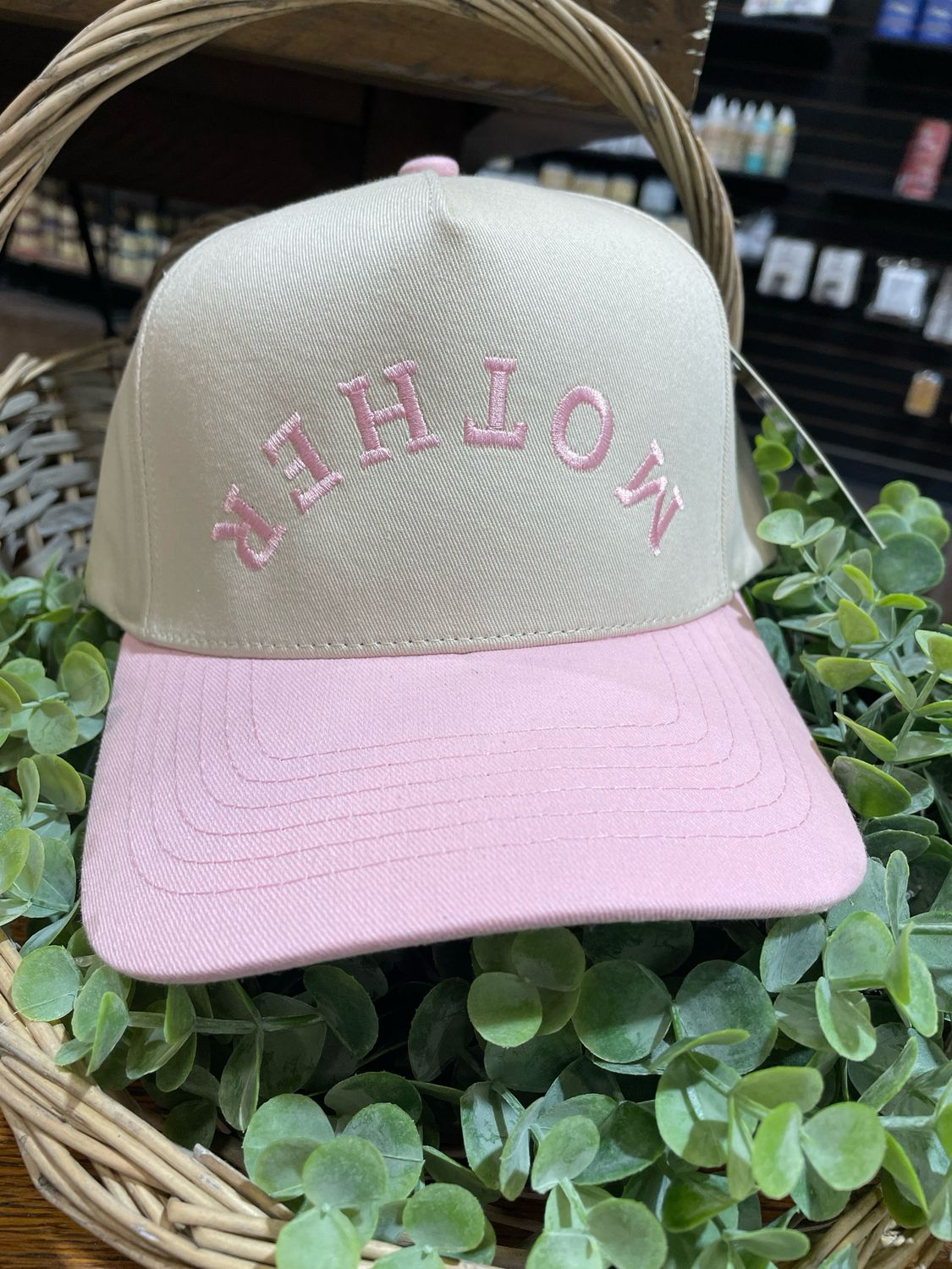 FC Lt Pink Mother Upside Down Embroidered Hat
