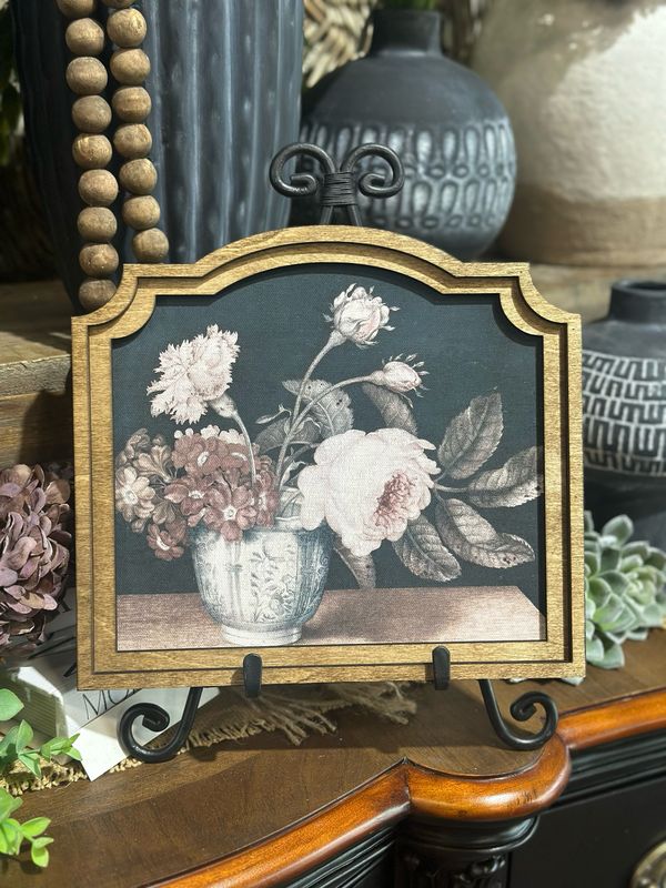Red 10x9 Vintage Flowers