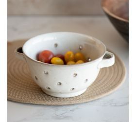 Pdg 7&quot; Cream Color Ceramic Colander