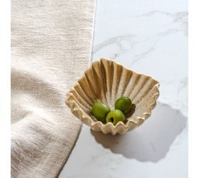 Pdg 3.8&quot; Beige Ruffle Dish