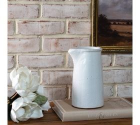 Pdg 8.5" White Pourer Vase